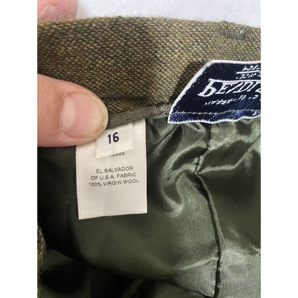 Vintage Pendleton 100% Virgin Wool Pants Womens Green Cropped Modified Size 16 - Picture 13 of 16